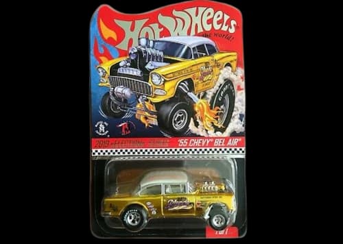 Hot Wheels RLC 55 Chevy Bel Air Gasser Spectraflame Yellow