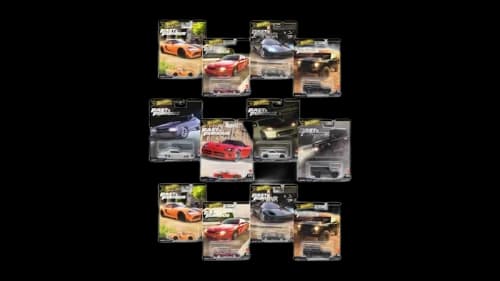 Hot Wheels Pack of 12 Hot Wheels Fast & Furious 1:64 Scale Mystery Random Assortment Packs Black