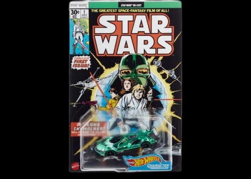 Hot Wheels Star Wars Green Darth Vader Character Car Comic Cover SDCC Exclusive Green