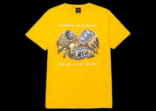 HUF x FTP 3 Peat T-shirt Gold