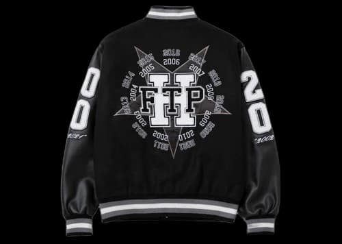HUF x FTP Varsity Jacket Black