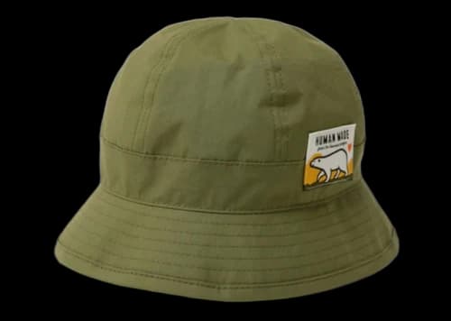 Human Made Polar Bear Round Bucket Hat Olive Drab