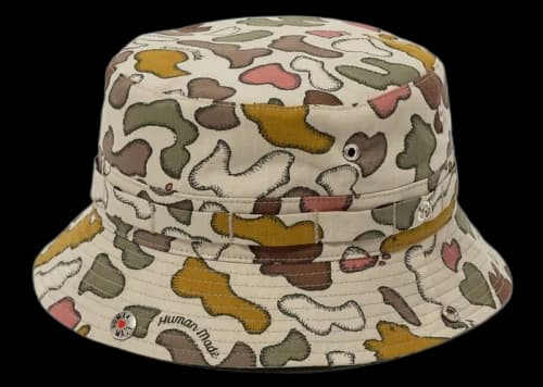 Human Made x KAWS Made Camo Bucket Hat Brown