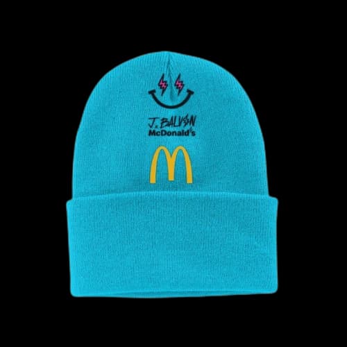 J Balvin x McDonald's Logo Beanie 1 Blue