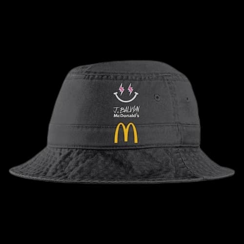 J Balvin x McDonald's Logo Bucket Hat 1 Black