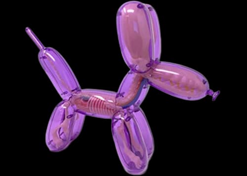Jason Freeny 4D Master Funny Anatomy Balloon Dog Figure Clear Purple