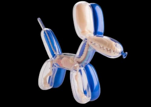 Jason Freeny 4D Master Funny Anatomy Balloon Dog Figure Metallic Blue