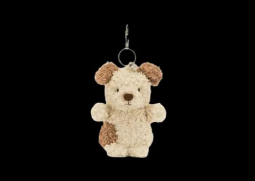 Jellycat Little Pup Bag Charm Nougat Chocolate