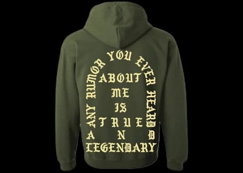 Kanye West Amsterdam Pablo Pop-Up True And Legendary Hoodie Military Green