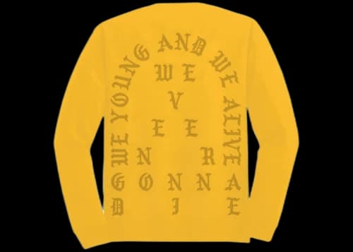 Kanye West Cape Town Pablo Pop-Up We Young And We Alive L/S Tee Gold
