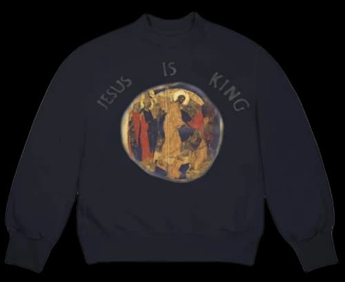 Kanye West Jesus Is King Painting I Crewneck Navy
