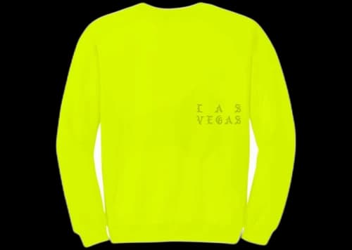 Kanye West Las Vegas Pablo Pop-Up Perfect Crewneck Safety Green
