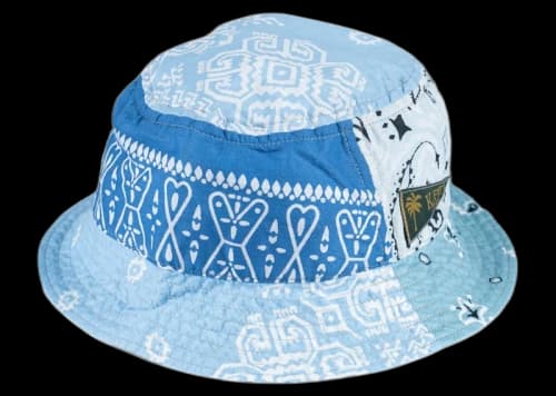 Kapital Bandana Patchwork Short Brim Bucket Hat Sax