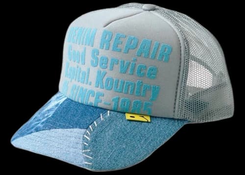 Kapital Denim Repair Service Re-Construct Trucker Hat Grey
