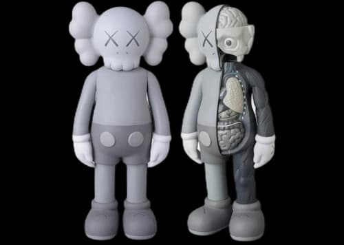 KAWS Companion Flayed Open Edition & Companion Open Edition Vinyl Figure Grey Set