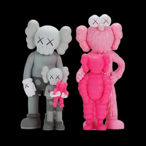 KAWS Family Vinyl Figure Set Grey/Pink