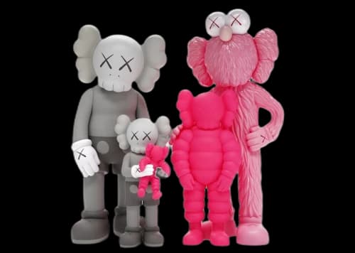 KAWS Family Vinyl Figures Grey/Pink