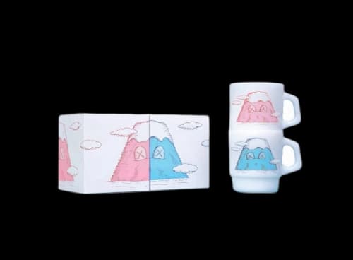 KAWS HOLIDAY JAPAN Mount Fuji Fire King Mug (Set of 2) Multicolor