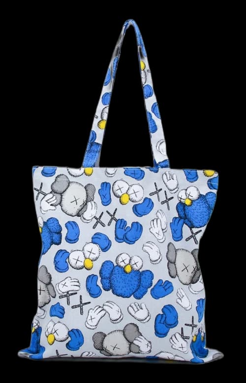 KAWS Seeing/Watching Pattern Tote Bag Grey