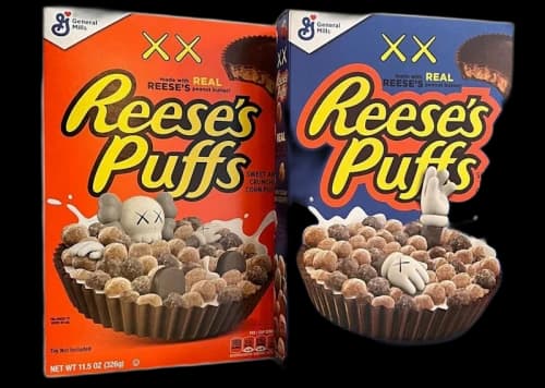 KAWS x Reese's Puffs Cereal Orange & Blue Box Set (Not Fit For Human Consumption) Blue & Orange