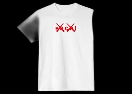 KAWS x Sacai Flock Print T-shirt White/Red