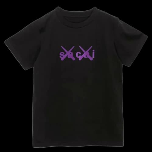 KAWS x Sacai Kids Flock Print Tee Black