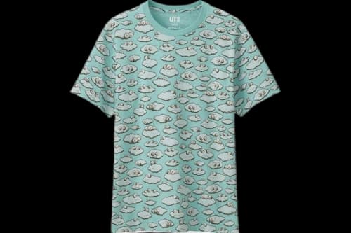 KAWS x Uniqlo All Over Clouds Tee Light Blue