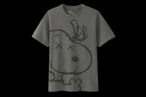 KAWS x Uniqlo x Peanuts Snoopy Face Tee Gray