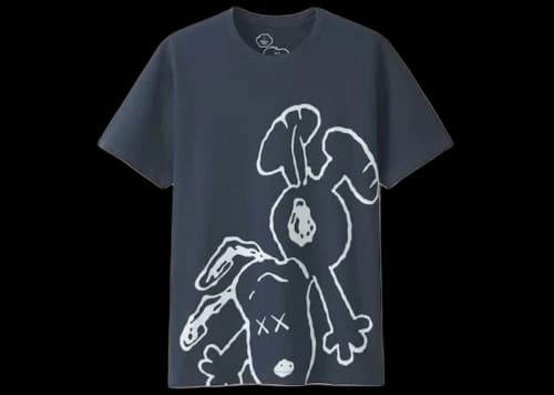 KAWS x Uniqlo x Peanuts Snoopy Falling Tee (Japanese Sizing) Navy