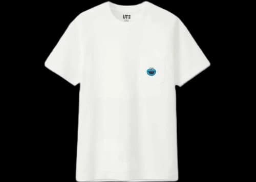 KAWS x Uniqlo x Sesame Street Cookie Monster Pocket Tee (Japanese Sizing) White