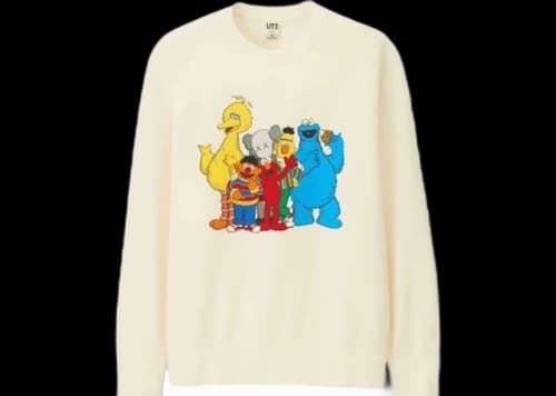 KAWS x Uniqlo x Sesame Street Group #2 Sweatshirt (Japanese Sizing) Natural