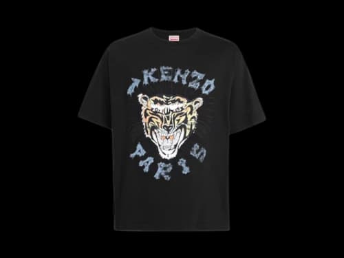 KENZO Drawn Tiger Printed T-shirt Black