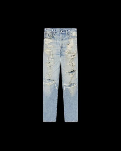 KENZO x LEVI'S 501 1933 Distressed Jeans Stone BI Dirty Blue Denim