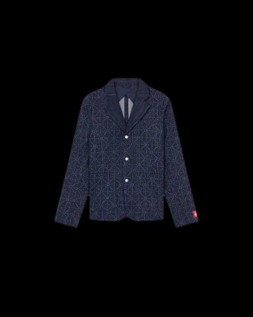 KENZO x LEVI'S Printed Denim Blazer Rinse Blue Denim