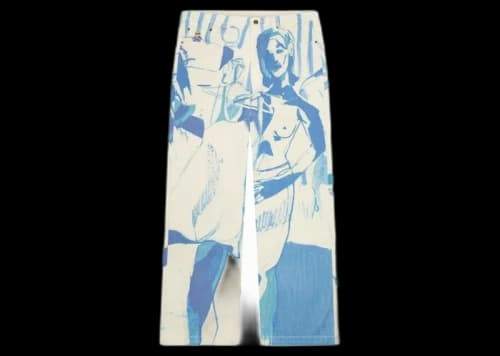 KidSuper Studios 1989 Bedroom Painting Denim Pants Cream