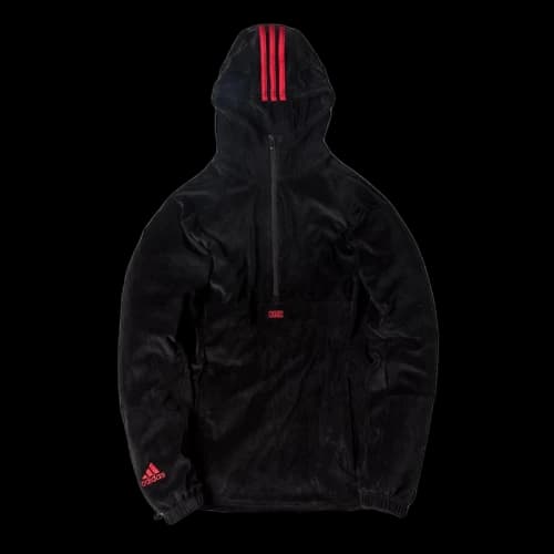 Kith adidas Soccer Cobras Velour Half Zip Hoodie Black