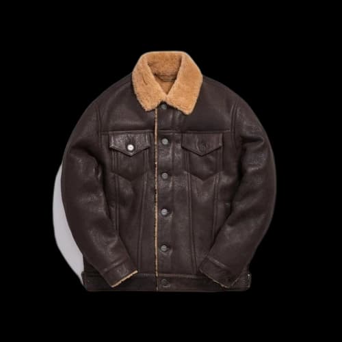 Kith Amherst Shearling Trucker Jacket (FW19) Dark Brown