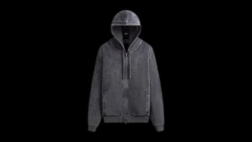 Kith Antique Wash Full Zip Nelson Hoodie Black