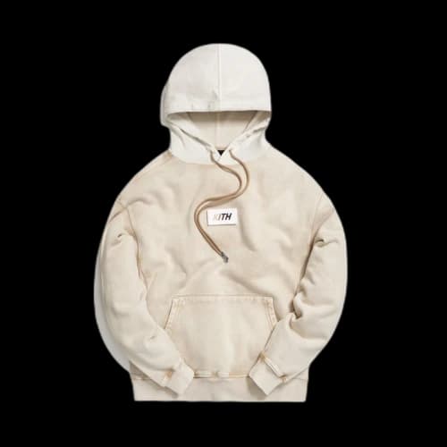 Kith Color Blocked Crystal Wash Williams Hoodie White Pepper