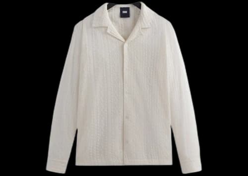 Kith Embroidered Voile Long Sleeve Thompson Camp Collar Shirt Whisper