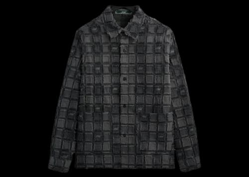 Kith Fils Coupe Check Long Sleeves Boxy Collared Overshirt Black