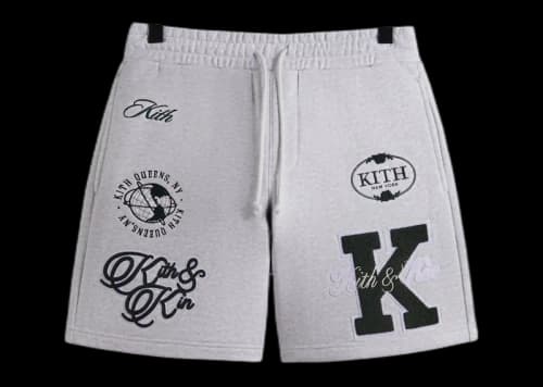 Kith Fleece Curtis Short Light Heather Grey