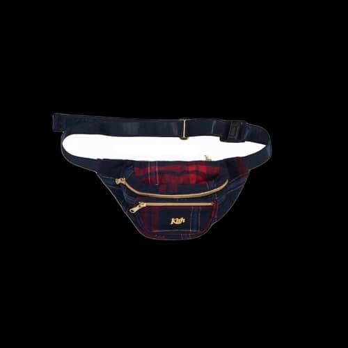 Kith for Bergdorf Goodman Astor Wool Plaid Waist Bag Navy