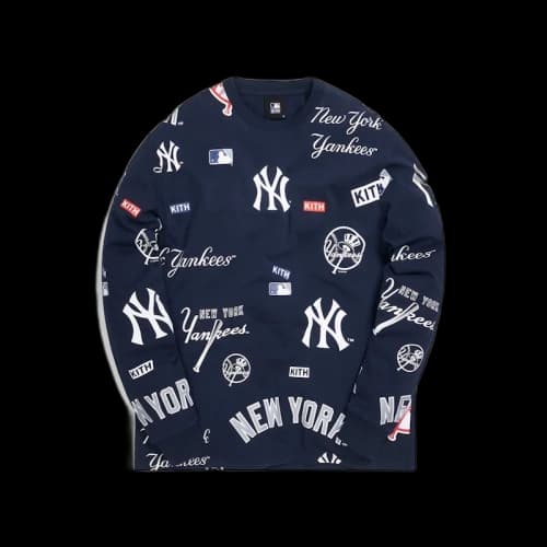 Kith For Major League Baseball New York Yankees All Over L/S Tee Navy