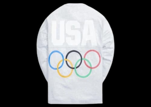 Kith for Team USA 5 Rings L/S Spirit Tee Light Heather Grey