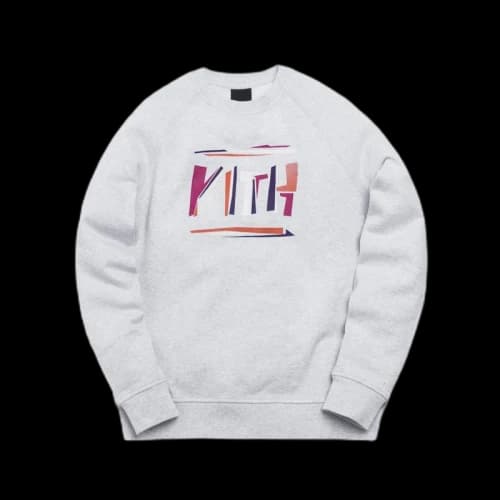 Kith Fractured Crewneck Light Heather Grey