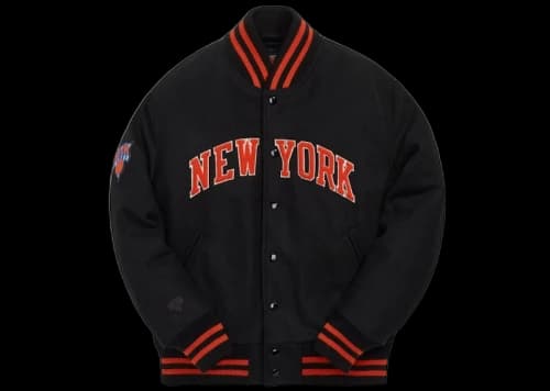 Kith Golden Bear for New York Knicks Varsity Jacket Black
