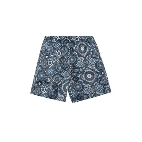 Kith Hardaway Satin Moroccan Geometric Print Shorts Slate
