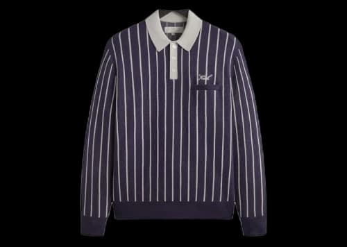 Kith Harmon Rugby Pullover Sweater Nocturnal Heather