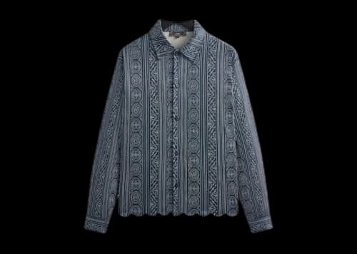 Kith Isaac Microsuede Long Sleeve Button Down Shirt Nocturnal